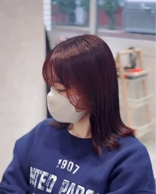 ミディアム カラー suzuka/透明感 カラー 美髪縮毛矯正のヘアスタイル