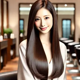 ロング 神谷 千明のヘアスタイル