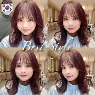 ミディアム 韓国ヘア🇰🇷髪質 改善たけるのヘアスタイル