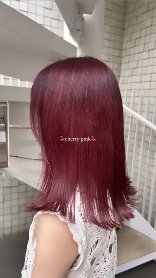 ミディアム 暖色カラー🍒🌷 hitomiのヘアスタイル