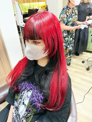 ロング カラー 🌈派手髪ハイトーン 🌈鈴木亮太🌈のヘアスタイル