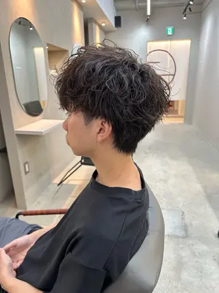 ショート パーマ メンズ 木下 健心のヘアスタイル