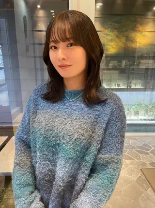 セミロング カラー 🌈高田大夢似合わせ 透明感カラー🌈のヘアスタイル