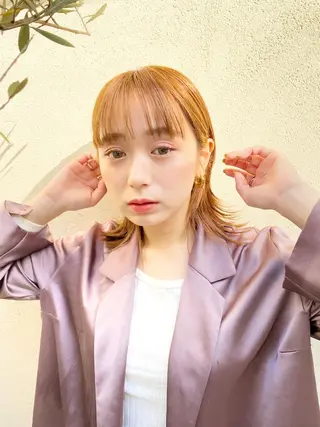 ミディアム カラー ヘアアレンジ litmus hair salon二子玉川所属・ボブ/ショート 秋本凌汰のヘアスタイル