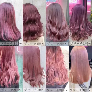 ロング カラー メンズ JuNブリーチに 縮毛矯正するプロのヘアスタイル