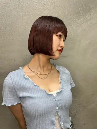 ミディアム カラー ☕️結【suii.】 ボブ/ヘアセット☕️のヘアスタイル