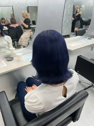 セミロング カラー 👑垢抜け韓国ヘア ハッシュカット唯澄のヘアスタイル