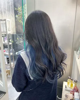 ロング カラー インナーカラー/天神 ブリーチ/吉田のヘアスタイル