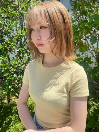 セミロング カラー 💗💗韓国レイヤー yu-ki💗💗のヘアスタイル