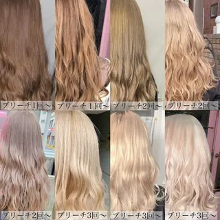 セミロング カラー メンズ JuNブリーチに 縮毛矯正するプロのヘアスタイル