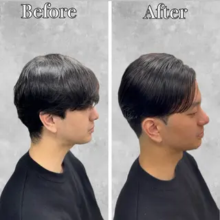 ミディアム パーマ メンズ 🔮メンズ縮毛矯正 毛流れパーマ💎竹永のヘアスタイル