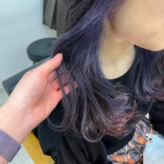 セミロング カラー レイヤー/ハイトーン ೀユイ🌙のヘアスタイル