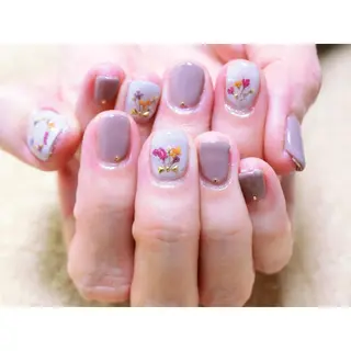 ネイル 痛ネイル/ワンホン/ フィルイン/長さだしのネイルデザイン