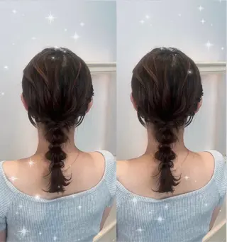 セミロング ヘアメ/お呼ばれﾍｱ /横浜/nozomiのヘアスタイル