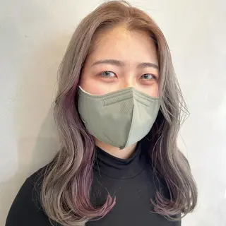 ミディアム カラー デザインカラー/パー マ🦖外岡咲希🦖のヘアスタイル
