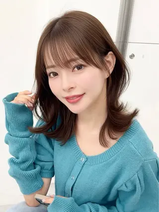 ミディアム カラー ヘアアレンジ 最小顔周り&レイヤー 特化/池袋/kokiのヘアスタイル