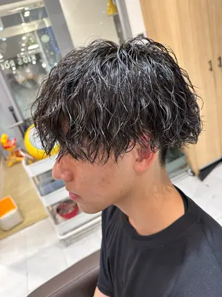 ミディアム パーマ メンズ 💈メンズ特化 美容師サキ💈のヘアスタイル