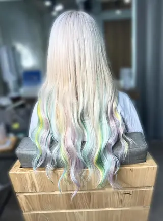 ロング カラー パーマ ヘアアレンジ メンズ 深夜美容師🌞yuu イメチェンお任せ🩷のヘアスタイル