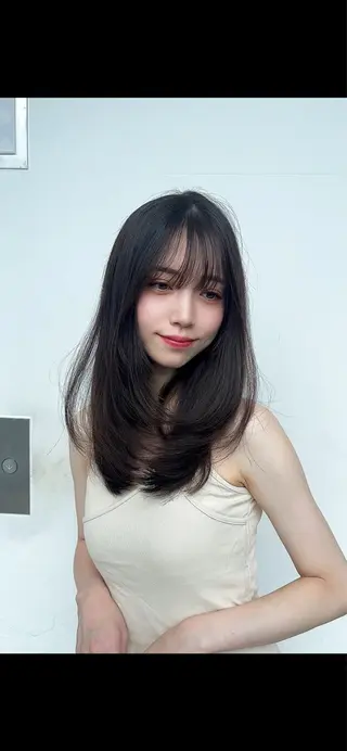 セミロング カラー 山崎/ボブ縮毛矯正 レイヤー髪質改善のヘアスタイル