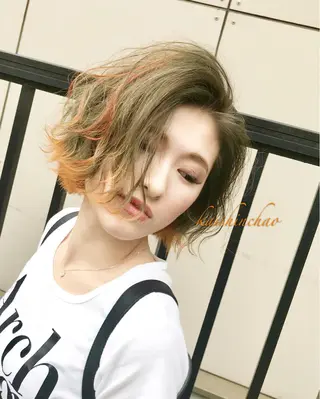 ミディアム カラー パーマ ヘアアレンジ ネイル マツエク・マツパ backstage.AZ所属・吉川 宙翔のヘアスタイル