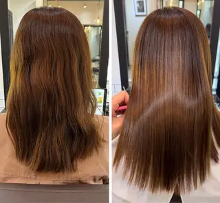 セミロング ヘアアレンジ ハイトーンカラー 🦋yuri🦋のヘアスタイル