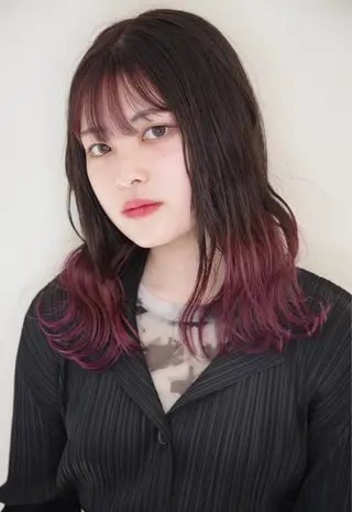 セミロング カラー ニシウエ ヒロキのヘアスタイル