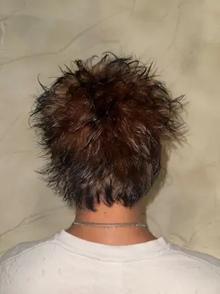 ショート カラー ブリーチカラー 齋藤充呂のヘアスタイル