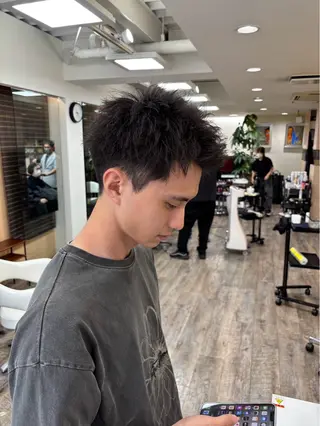 ショート パーマ メンズ 庵-hair-所属・福島 諒のヘアスタイル