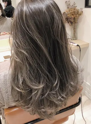 セミロング カラー パーマ ヘアアレンジ 【ツヤ髪美容師】 ツダケイスケのヘアスタイル