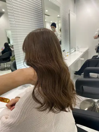 セミロング カラー ✨透明感、艶髪ヘア✨ 韓国ヘア特化💖のヘアスタイル