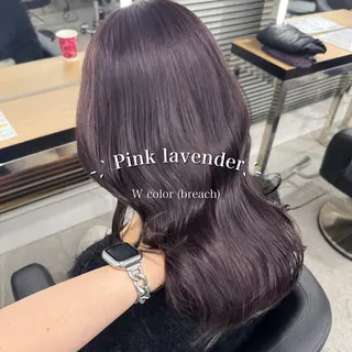 ロング カラー 暗髪🩶ラベンダー/ ブルー/ユウナ🤍のヘアスタイル