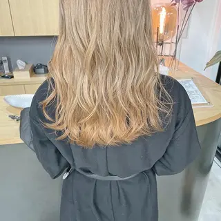 ロング カラー マエダ リョウのヘアスタイル