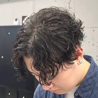 ショート パーマ メンズ 🌀メンズパーマ🌀 縦落ち/波巻きのヘアスタイル