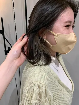 ミディアム カラー 似合わせ/レイヤー/ ボブ/西島 絢香のヘアスタイル