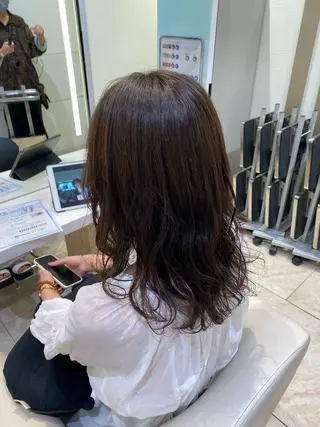 セミロング カラー ナチュラル艶カラー 🤎maoのヘアスタイル