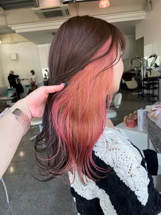 セミロング ハイトーン/ブリーチ 🤍足立里湖のヘアスタイル