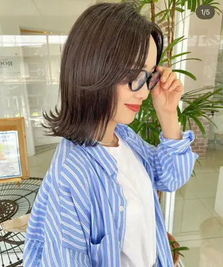セミロング カラー Happiness王寺店所属・ボブ、韓国特化型 ✨中野悠のヘアスタイル