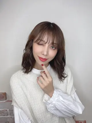 ミディアム 【髪質改善特化】 新宿/縮毛矯正/セラのヘアスタイル