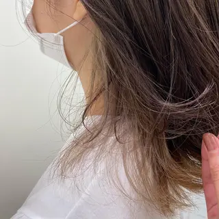 セミロング カラー 細めハイライト🩶 ボブ/レイヤーカットのヘアスタイル