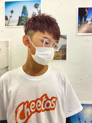 カラー ダメージレスブリーチ /艶髪/横須賀智也のヘアスタイル