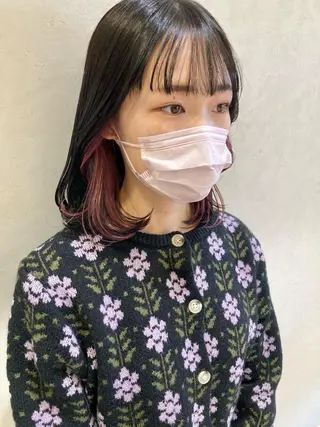 ミディアム カラー nono/パーマ /顔まわりカット🐈のヘアスタイル