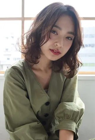 ミディアム パーマ studio ettのヘアスタイル
