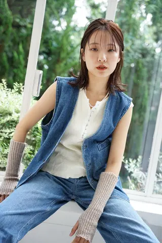 ミディアム カラー レイヤーパーマ/ ショートパーマ/横浜のヘアスタイル