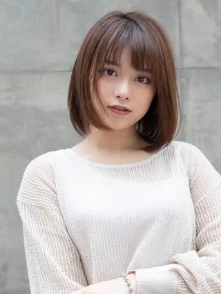 ミディアム カラー パーマ 髪質改善　ANFINI 仙台所属・仙台Ｉ韓国レイヤー Ｉ髪質改善Ｉ伊藤拓海のヘアスタイル