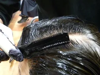 セミロング カラー 髪質改善/マツパ 垢抜け透明カラー衣笠のヘアスタイル