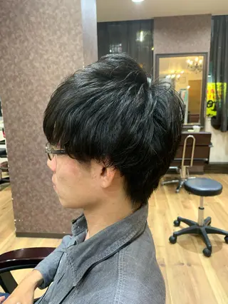 パーマ メンズ 髪質改善🩵艶髪 ストレート🩵山口のヘアスタイル