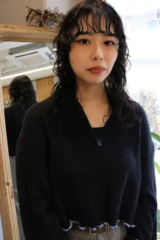 セミロング カラー パーマ 松村 澪里のヘアスタイル