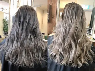 ロング 韓国レイヤー外国人風 透明感カラー髪質改善のヘアスタイル