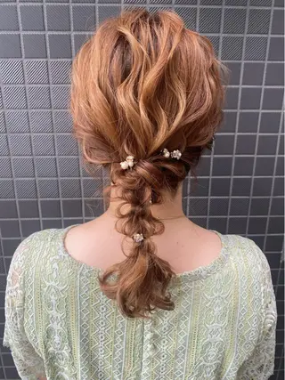 セミロング ヘアアレンジ セットサロン      ラフテル所属・大阪/ヘアアレンジ /似合わせset💐のヘアスタイル