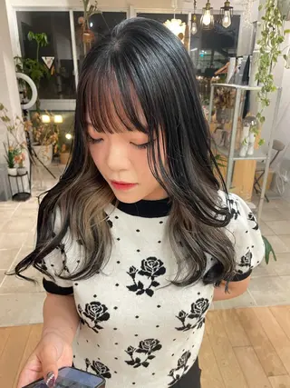 ロング カラー HAZEL 博多所属・shiori/ 博多美容室のヘアスタイル
